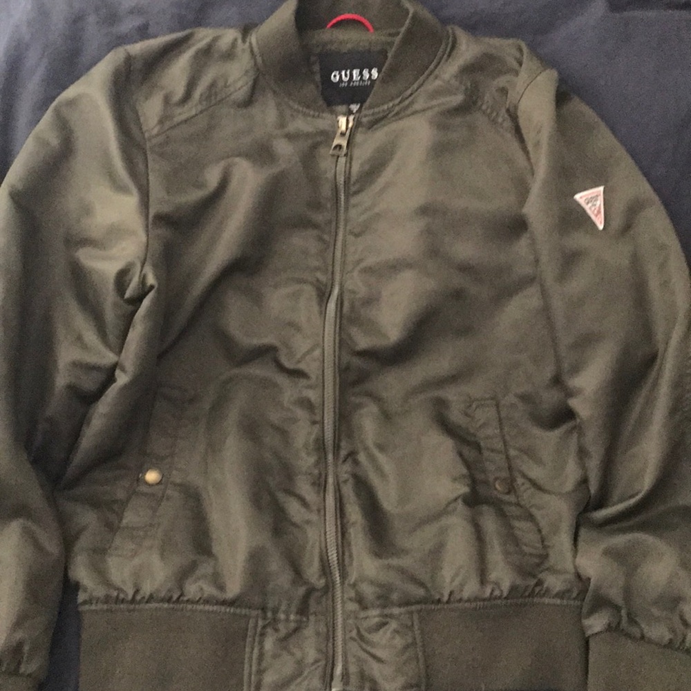 Olive Green Bomber Jacket (Guess)